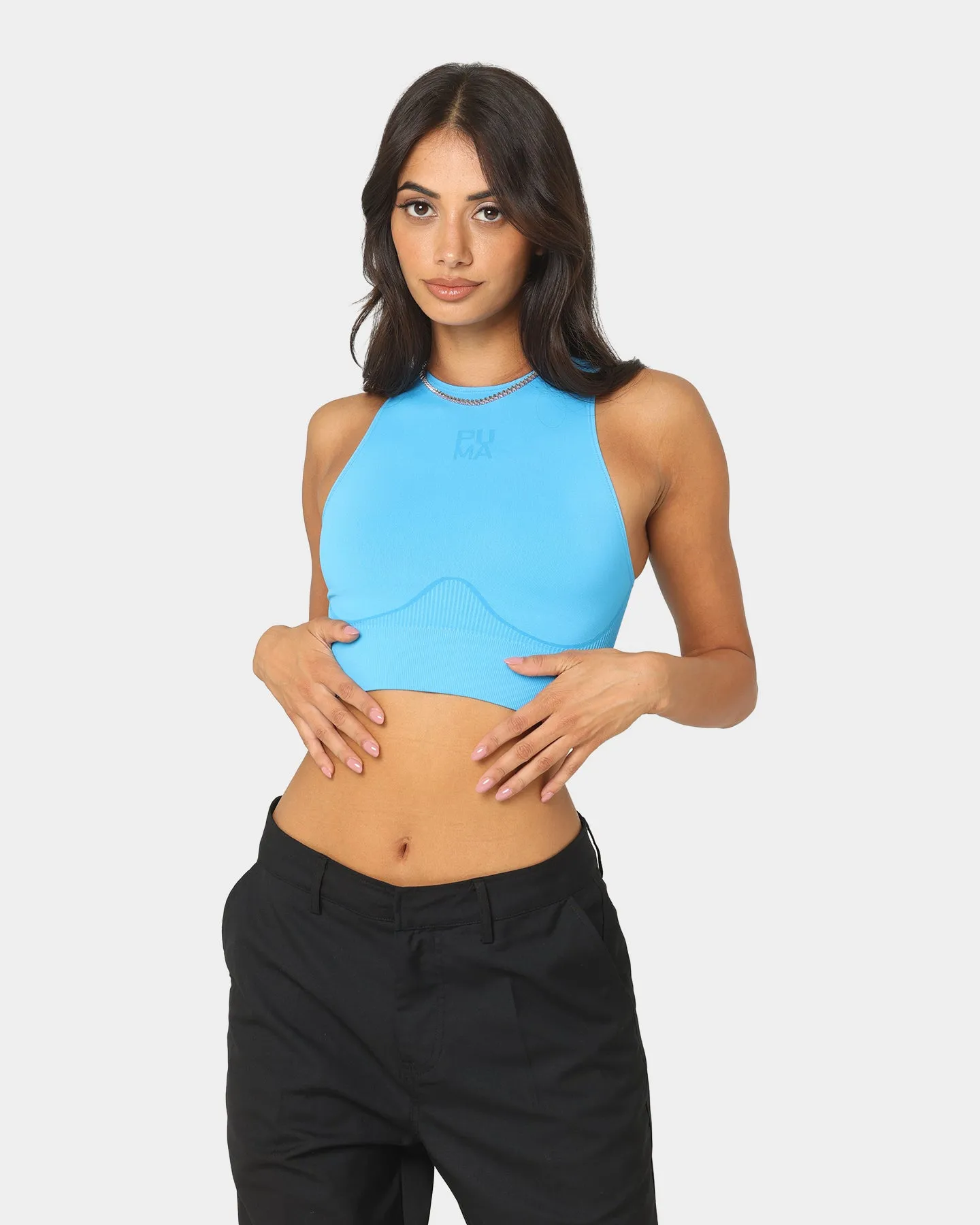 Puma Women's Infuse EvoKnit Crop Top Blue