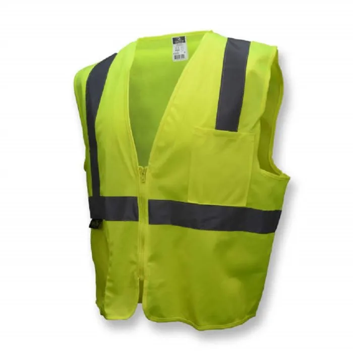 Radians SV2ZGS Economy Type R Class 2 Solid Material Safety Vest with Zipper, Hi-Vis Yellow, X-Large, 1 Each