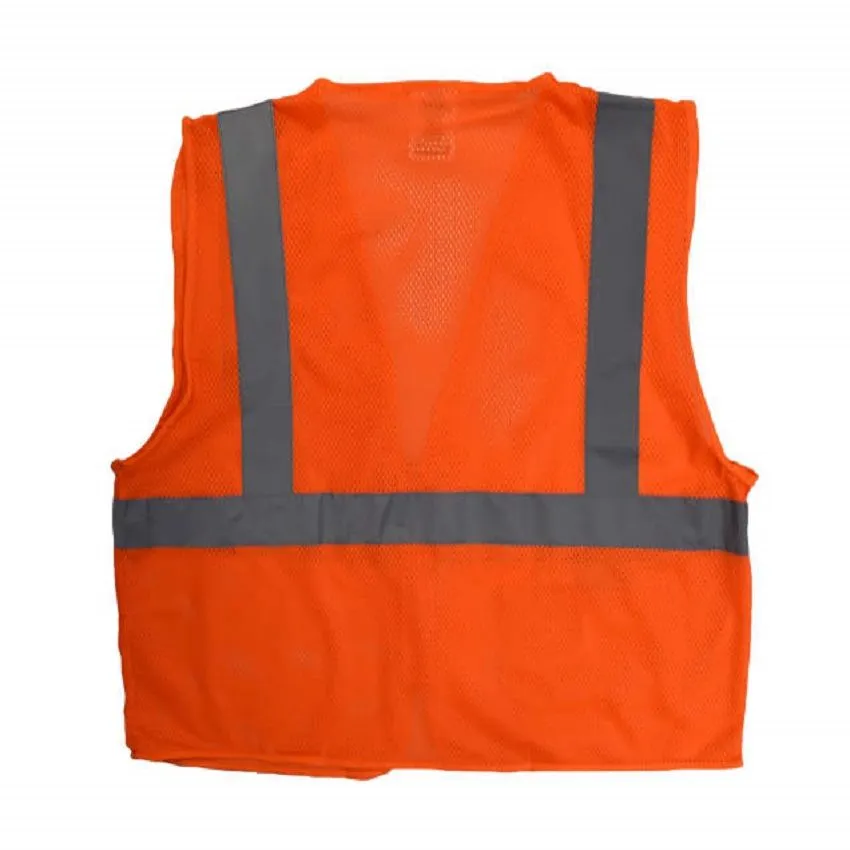 Radians SV2ZOM Economy Type R Class 2 Mesh Safety Vest with Zipper, Hi-Vis Orange, 1 Each