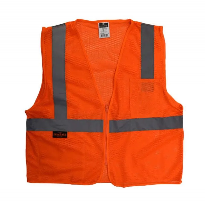 Radians SV2ZOM Economy Type R Class 2 Mesh Safety Vest with Zipper, Hi-Vis Orange, 1 Each