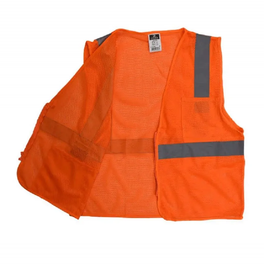 Radians SV2ZOM Economy Type R Class 2 Mesh Safety Vest with Zipper, Hi-Vis Orange, 1 Each