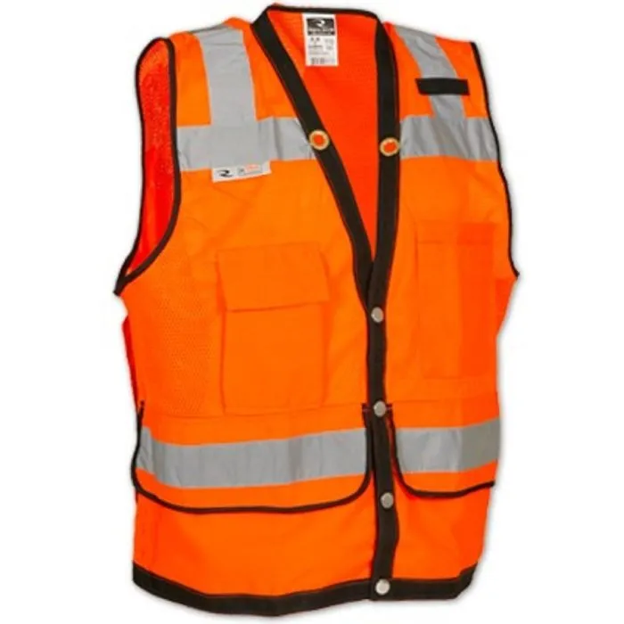 Radians SV59-2ZOD Type R Class 2 Heavy Duty Surveyor Safety Vest, Hi-Vis Orange, 1 Each