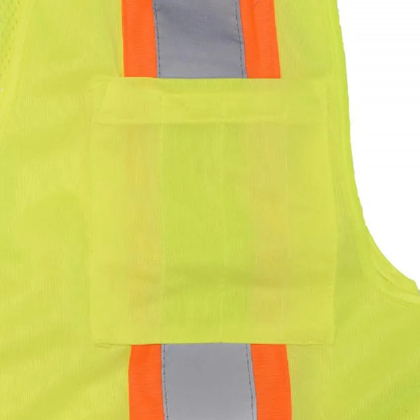 Radians SV6G Type R Class 2 Solid Front/Mesh Back Surveyor Safety Vest, Hi-Vis Green, 1 Each