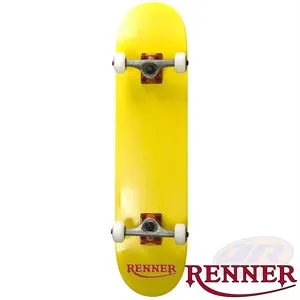 Renner Pro Series Complete Skateboard 7 Ply, Virus Trucks, Abec 9 - Yellow