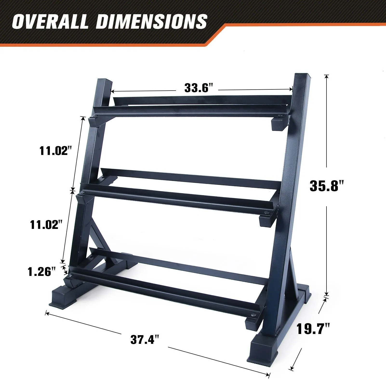 RitFit 3-Tier Dumbbell Weight Rack for Home Gym