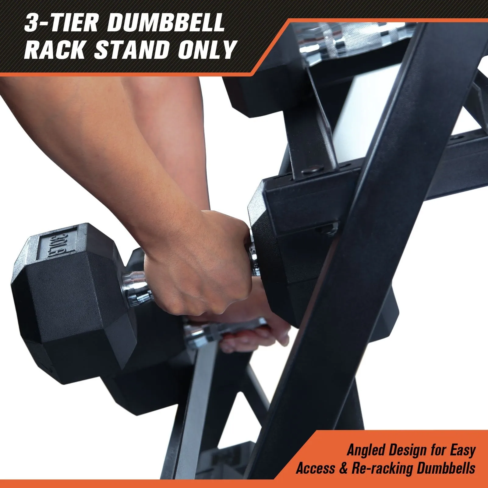 RitFit 3-Tier Dumbbell Weight Rack for Home Gym