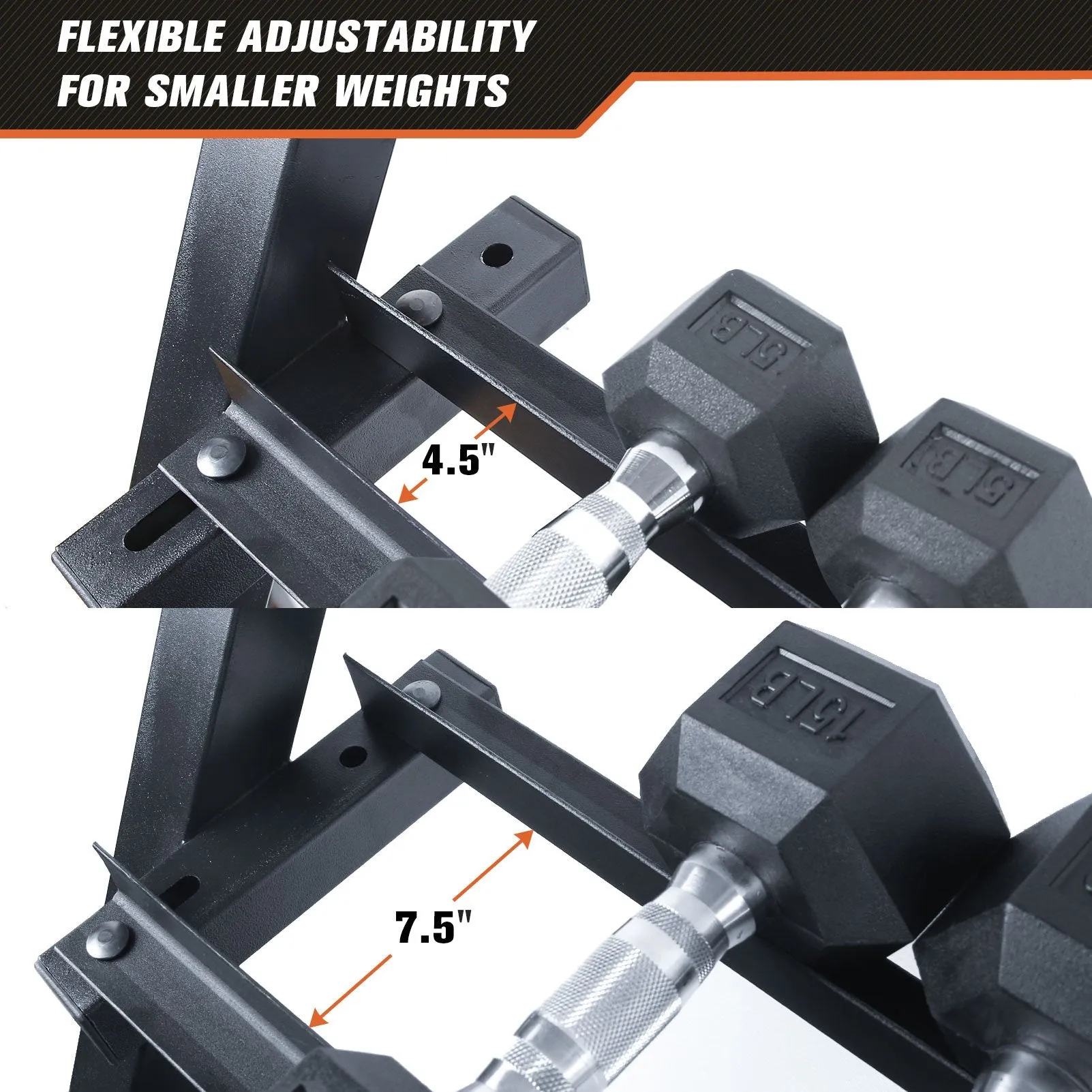 RitFit 3-Tier Dumbbell Weight Rack for Home Gym