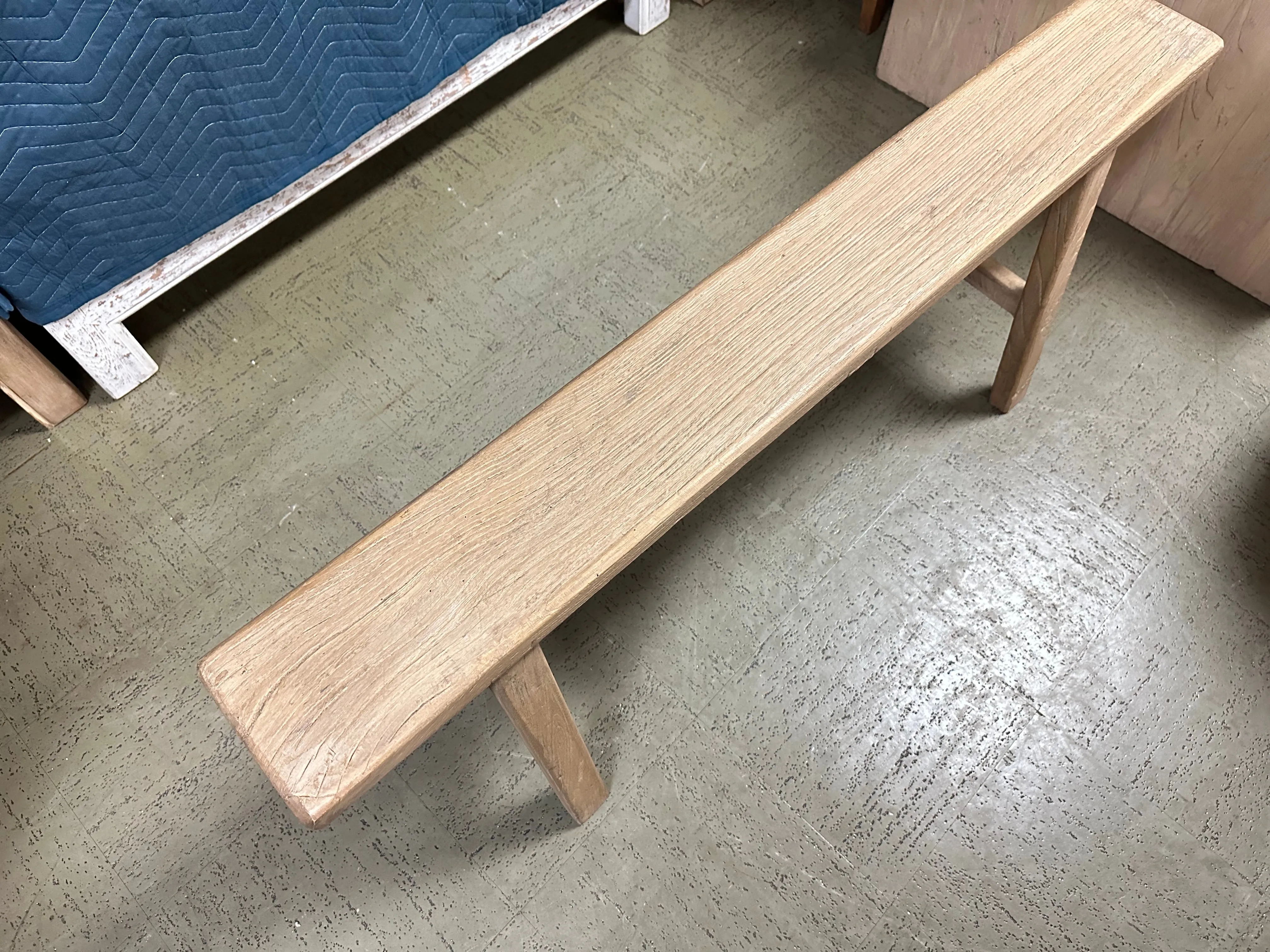 Rustic A-Frame Natural Wood Bench