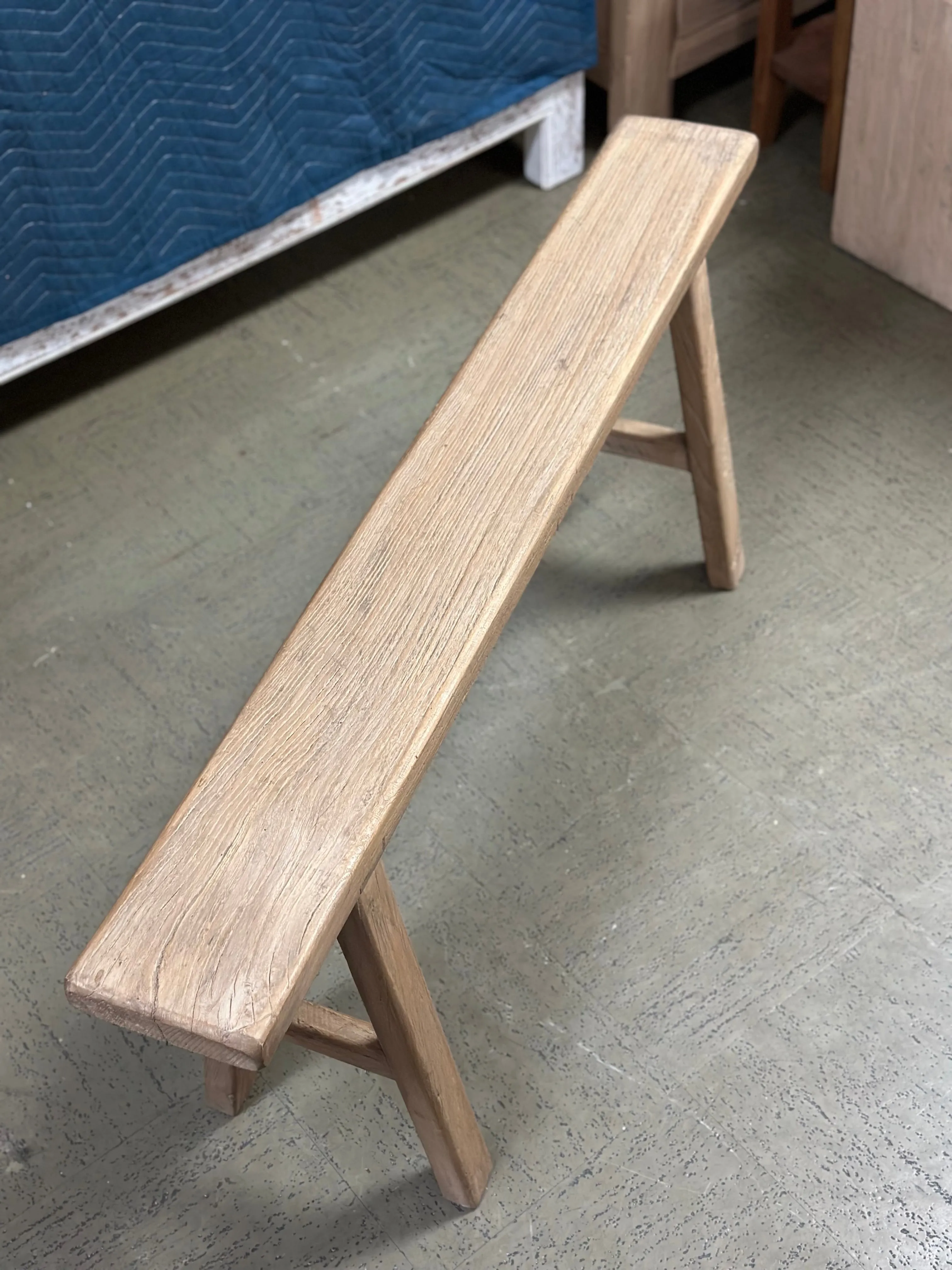 Rustic A-Frame Natural Wood Bench