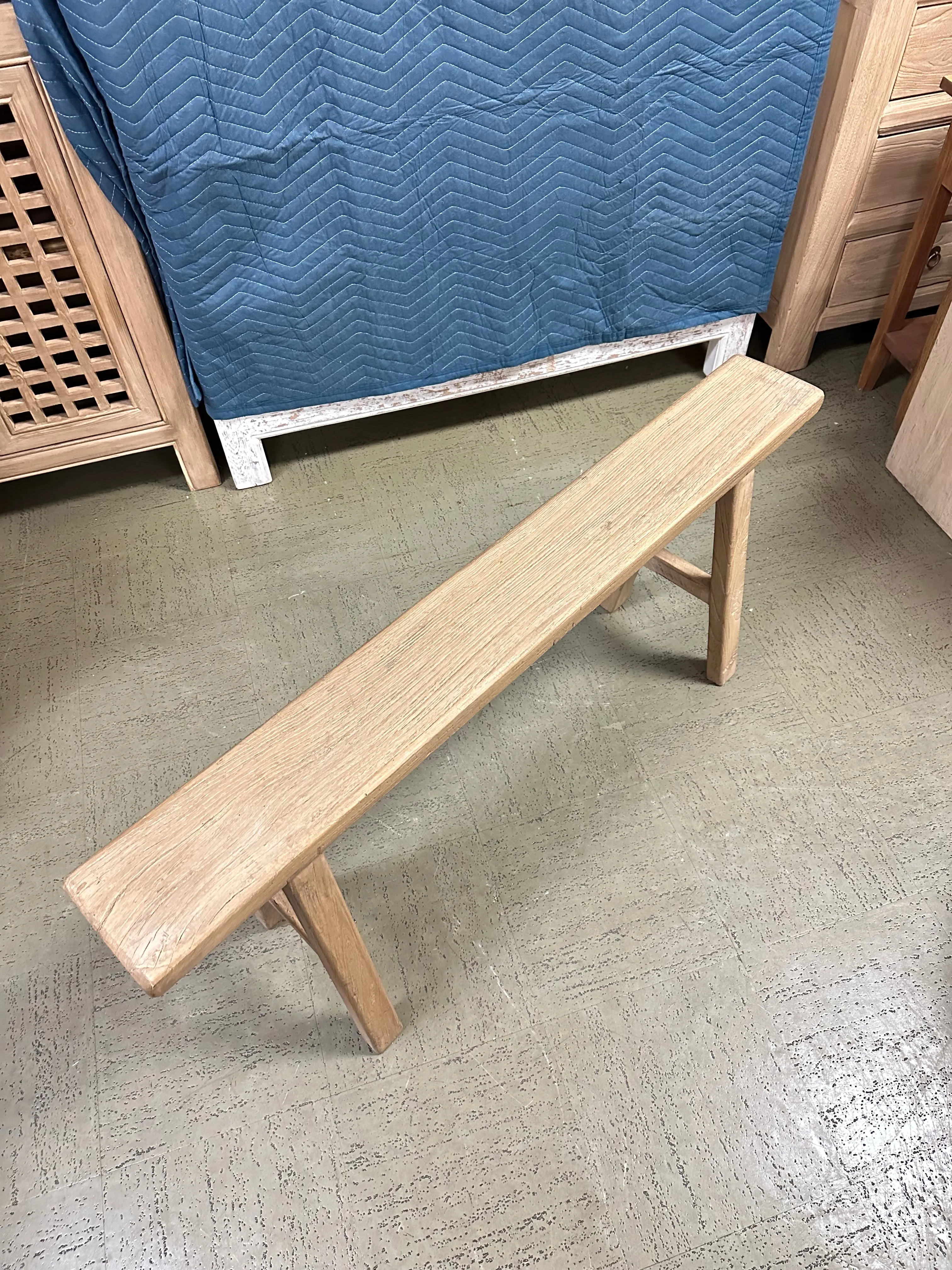 Rustic A-Frame Natural Wood Bench