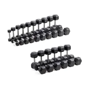 Straight Handle Rubber Hex Dumbbell Sets