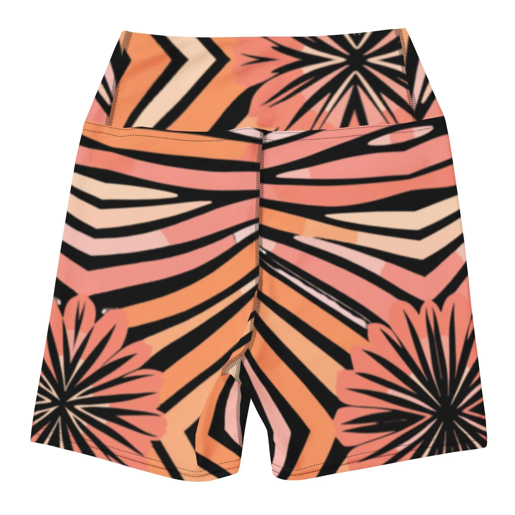 Tie-dye Yoga Shorts Peachy Tiger Shark