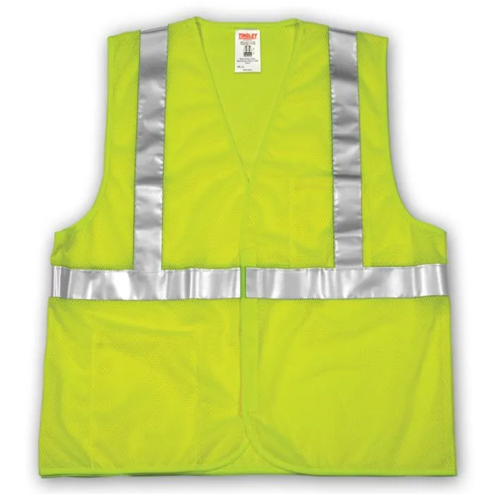 TINGLEY RUBBER CORP V70622.L-XL Job Sight Class 2 Mesh Vest, Hi-Vis Yellow, Large/X-Large, 1 Each