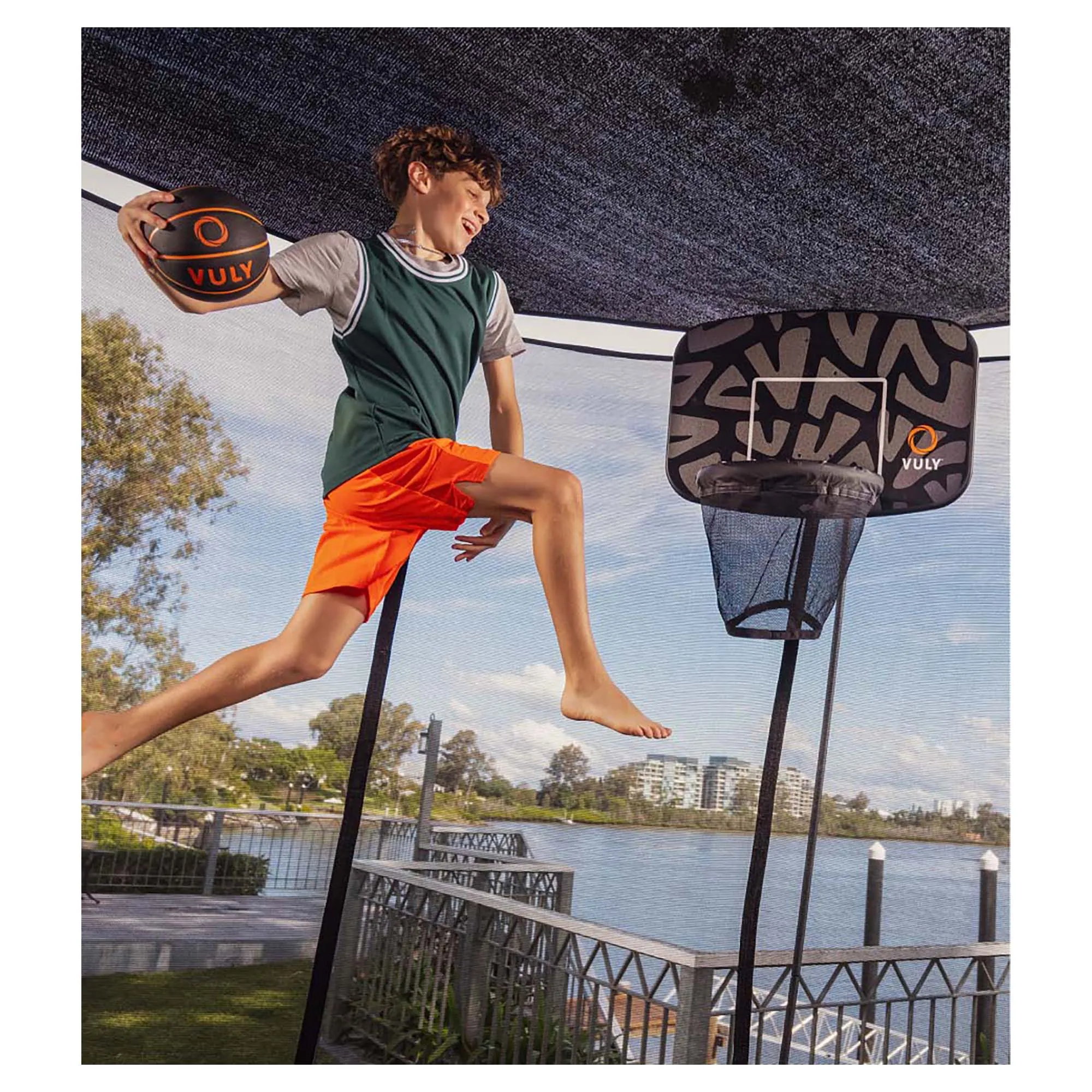 Trampoline Basketball Set