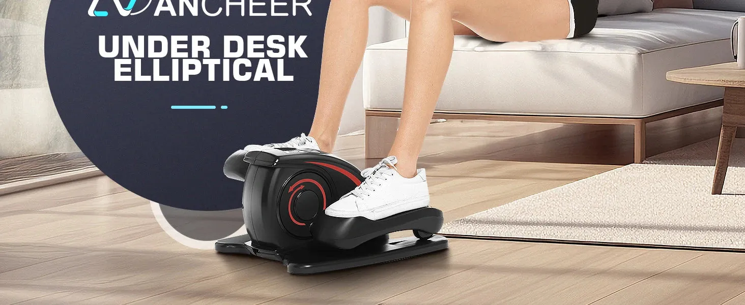 Under Desk Elliptical Machine, Electric Seated Pedal Exerciser, Mini Elliptical Machines for Seniors, LCD Display