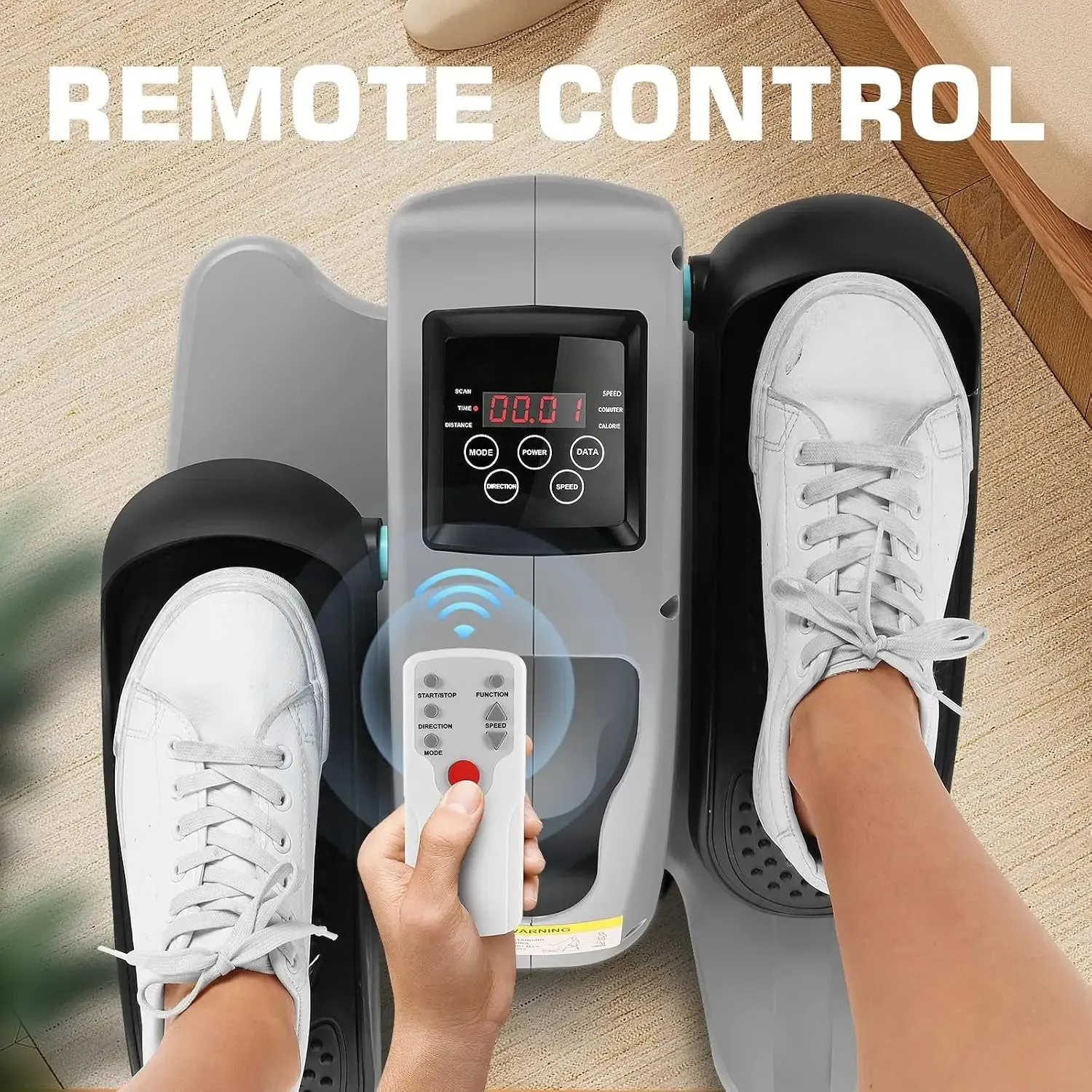 Under Desk Elliptical Machine, Electric Seated Pedal Exerciser, Mini Elliptical Machines for Seniors, LCD Display