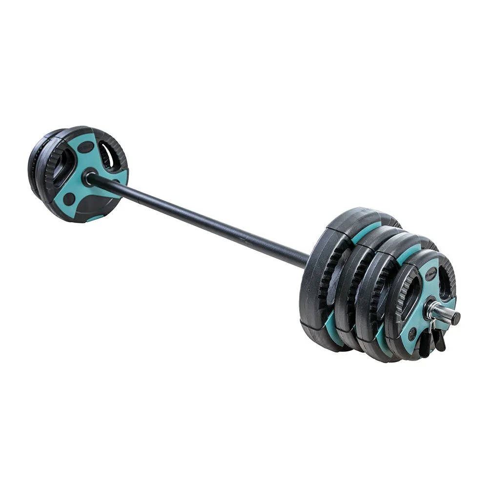 US Weight 54 LB Weight Set with 55" Bar - Teal