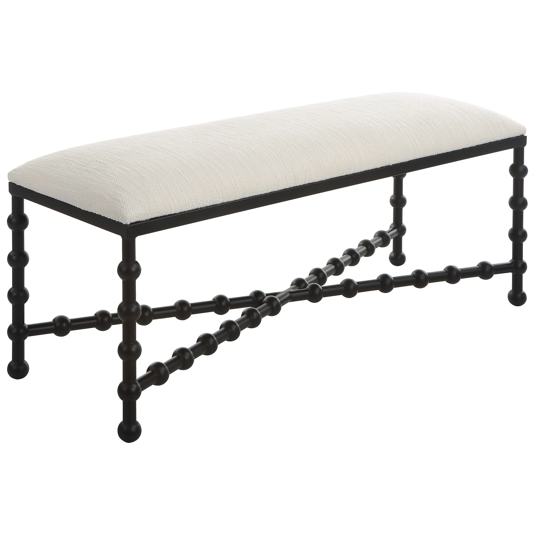 Uttermost Iron Drops Cushioned Bench