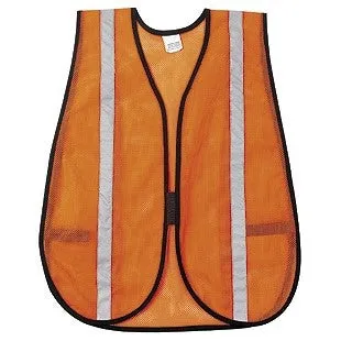 V211SR MCR Poly,Mesh Safety Vest,1" Silver Stripe,18"x47",Orange