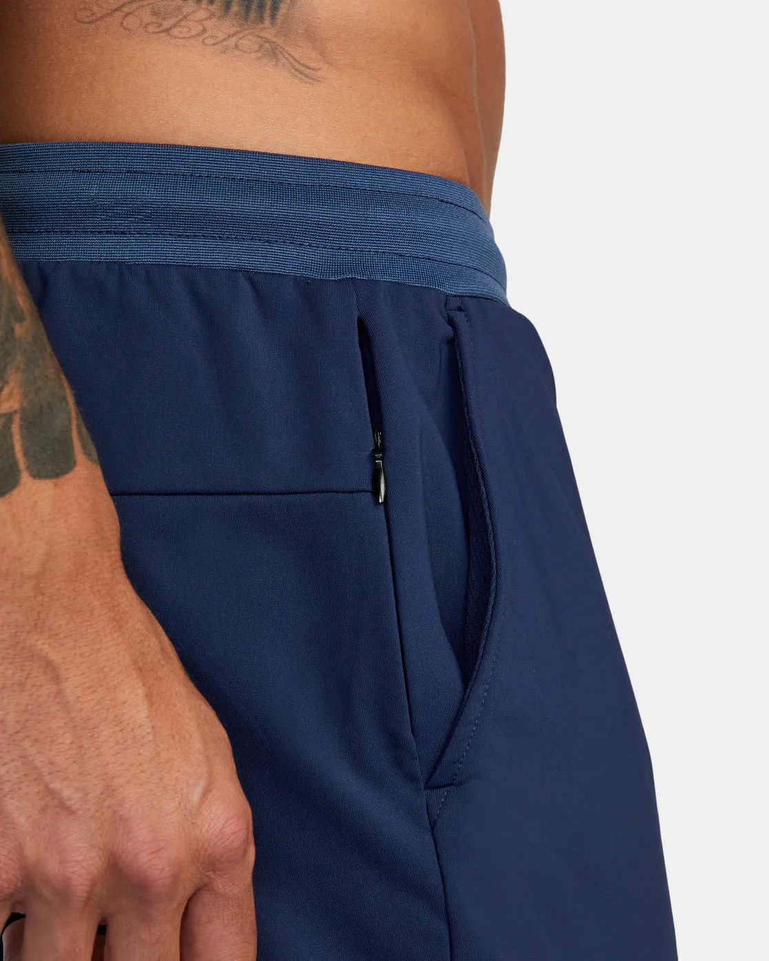 VA Sport Trainer Elastic Waist Shorts - Army Blue