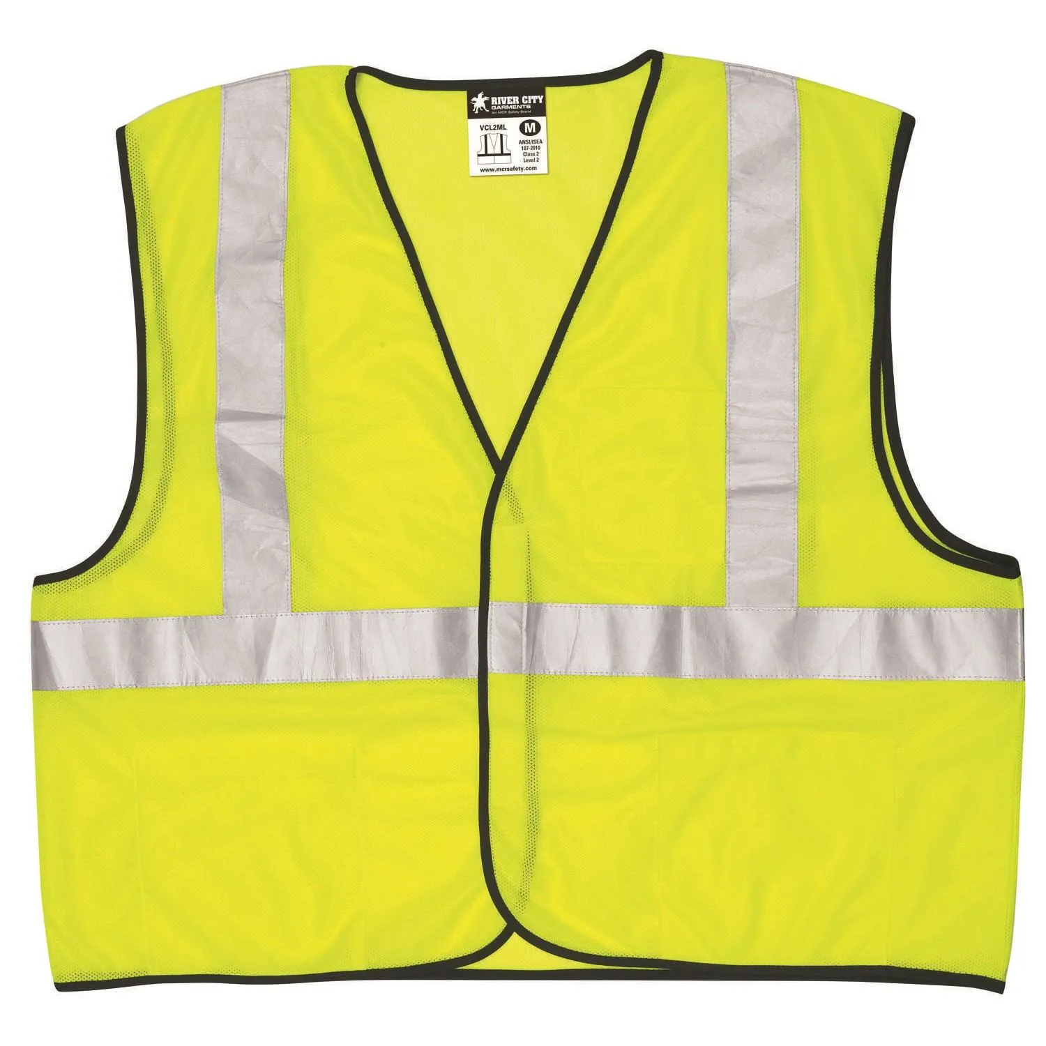 VCL2MLXL MCR Value Class 2,Mesh,Safety Vest,2" Silver Stripe,LIME