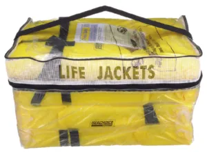 YEL ADLT LIFE VEST 4PAK W/BAG